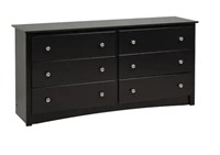 Sonoma 6-Drawer Black Dresser