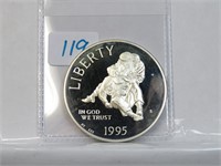 1995 S Silver Commemorative Dollar 90% Silver