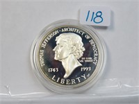 1993 S Silver Commemorative Dollar 90% Silver