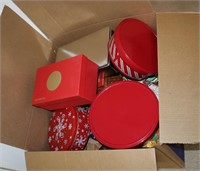 box lot tins Christmas etc.