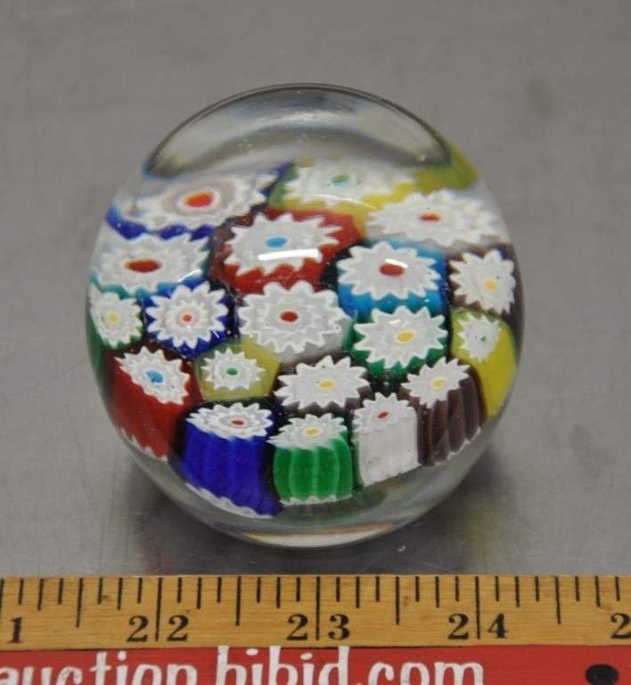 Vintage Millefiori art glass paperweight