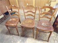 Oak Bent Wood Cafe Chairs With Inlaid Seats