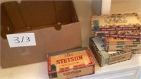 7 vintage cigar boxes, keep safe boxes,