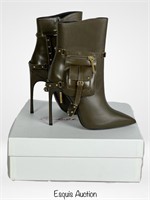 Kendall Miles Leather Stiletto Pout Boots- New 39