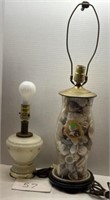 24" SEASHELL LAMP; 14” VINTAGE LAMP