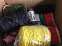 Box Lot Of Vintage Polyester Cord String Etc