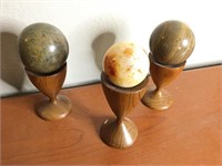 Large Carnelian & Petrified Wood Stone Spheres