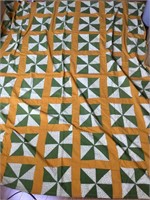 Vintage Hand Sewn Pinwheel Style Blanket Quilt