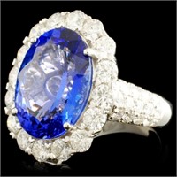 18K Gold Ring w/ 8.16ct Tanzanite & 2.63ctw Diam