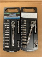 2 x Power Torque 14 Piece 1/4 Inch Socket Set