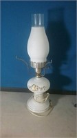 Electrified oil style lamp missing outer shade
