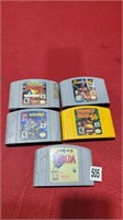 5 nintendo 64 game cartridges