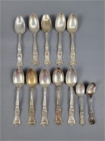 7.84 Ozt Art Nouveau Teaspoons + Extra Spoons