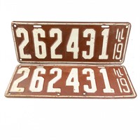 Illinois 1919 License Plate 6 Digit Set