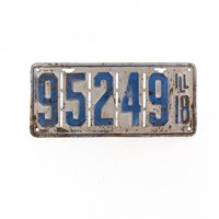 1918 Illinois Vehicle License Plate # 95249