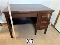 Brown wooden desk 42" X 30" X 30" 3 drawer