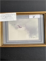 Flying Bird Picture Signed
