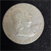 1961d Franklin Half Dollar 90% Silver