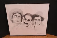Marx Brothers Framed & Signed Art 1991 24 X 20"