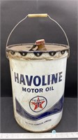 5 gal Texaco Havoline Motor Oil Pail