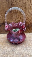 9" Fenton cranberry glass vase