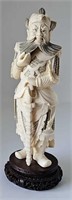 Antique Hand Carved Ivory Chinese Warrior Figure