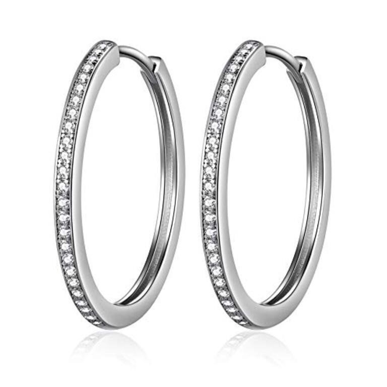 Hoop Earrings for Women Silver Sleeper Hoop