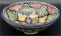 Antique Hand Painted Moroccan Bowl