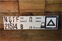 Wagon Identifers Plate NQFF21514B