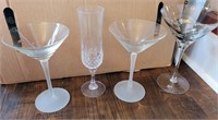 Assorted Crystal Champagne/Martini Glasses