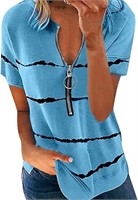 2XL Women's T-shirt with zipper and blouse detail
