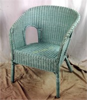 Antique Wicker Woven Rattan Arm Chair