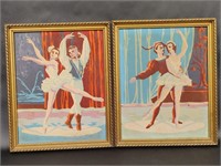 Vintage Ballerina Paint by Number Framed Painting