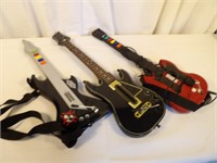 Three Gaming Guitars - Guitar Hero & Gibson
