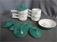 *Denby Stoneware Soup Bowls w/Lids & Oval Dish -