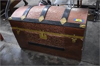 Copper Wrapped Chest Trunk with Green Lining. READ