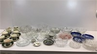 Glassware Waterford Bowl, Pink Depression Server,