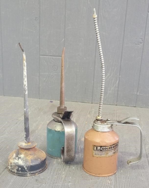 (3) Old Small Oil Cans