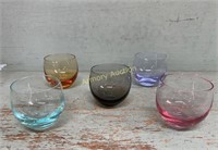 5 MOSER CULBUTO CORDIAL GLASSES