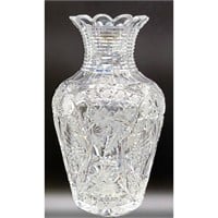 ABP Cut Glass Vase Attr. C.F Monroe Cut & Engrave