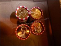 4 rolls Presidents $1 coins: Lincoln, Polk, Fillmo