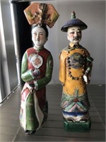 GEISHA AND CIVIL OFFICIAL FIGURINES