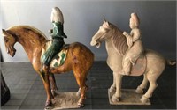 TANG DYNASTY STYLE MOUNTED FIGURINES