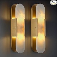Sucelating 19.7in Brass Alabaster Wall Sconces,
