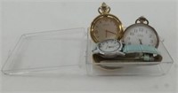 2 Working Quartz Pocket Watches & A