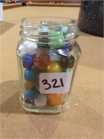 Jar w old marbles