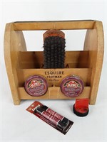 Esquire Shoeshine Box w/ Shoeshine Supplies
