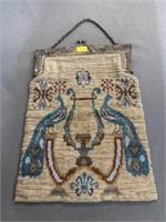 Glass Beaded Peacock Purse