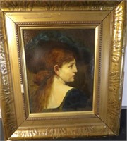 Framed Protrait Oil On Canvas