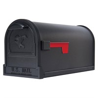 Arlington Black Large Steel Post Mount Mailbox